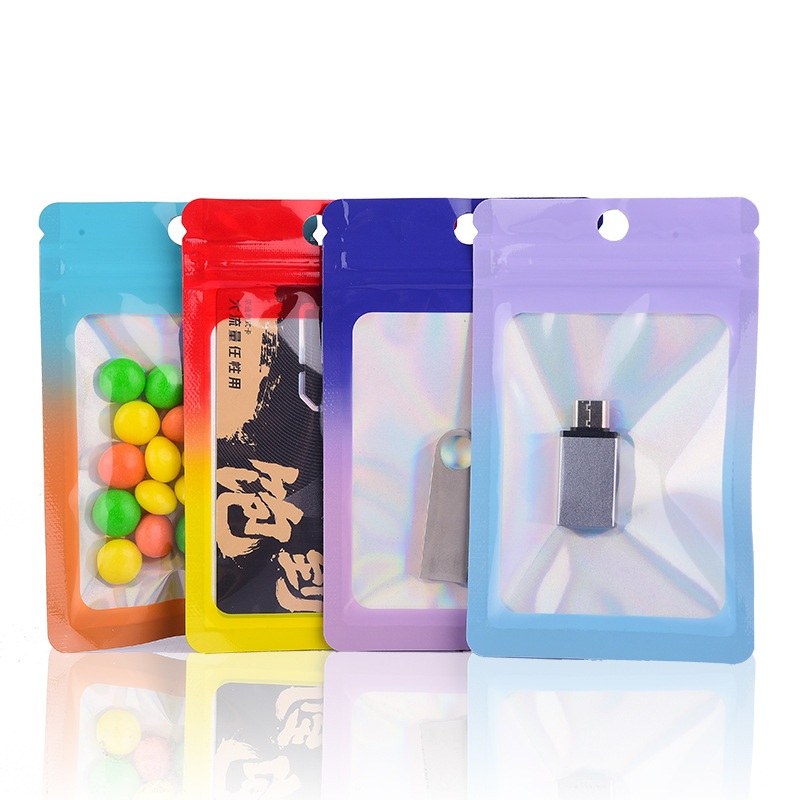 Food Storage Bags Zip Lock Pouch - 1000 шт., лазерные цветные градиентные пакеты