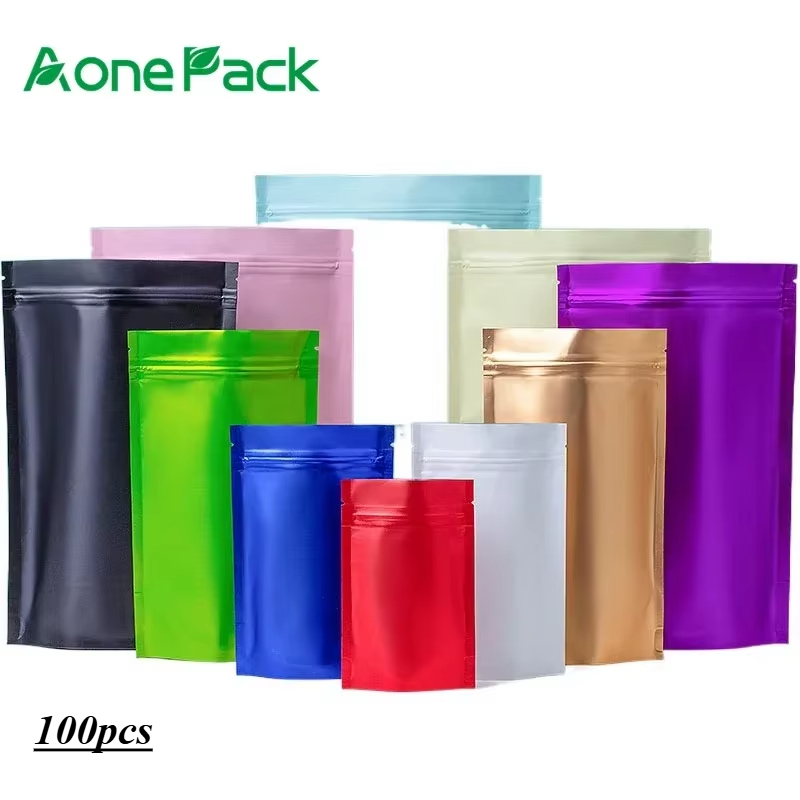 Food Storage Bags Zip Lock Pouch - 100 шт., упаковочный пакет с матовой