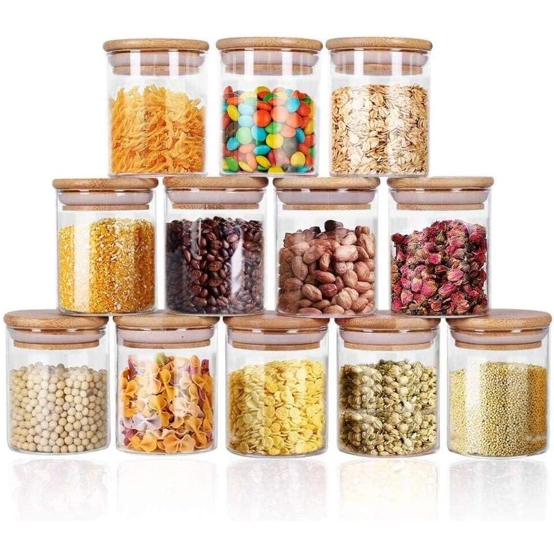 Food Storage Glass Containers Large - Набор из 12 стеклянных банок с
