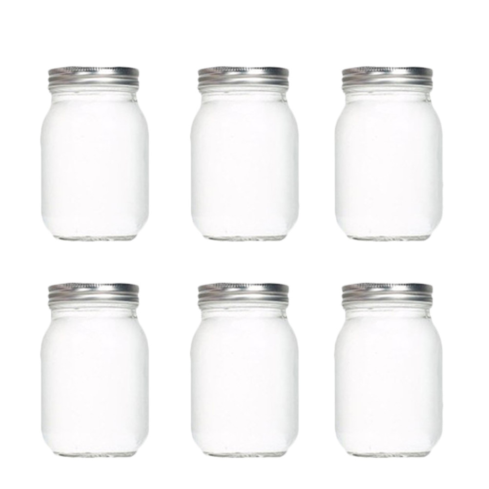 Food Storage Kitchen - Набор из 6 прозрачных круглых стеклянных