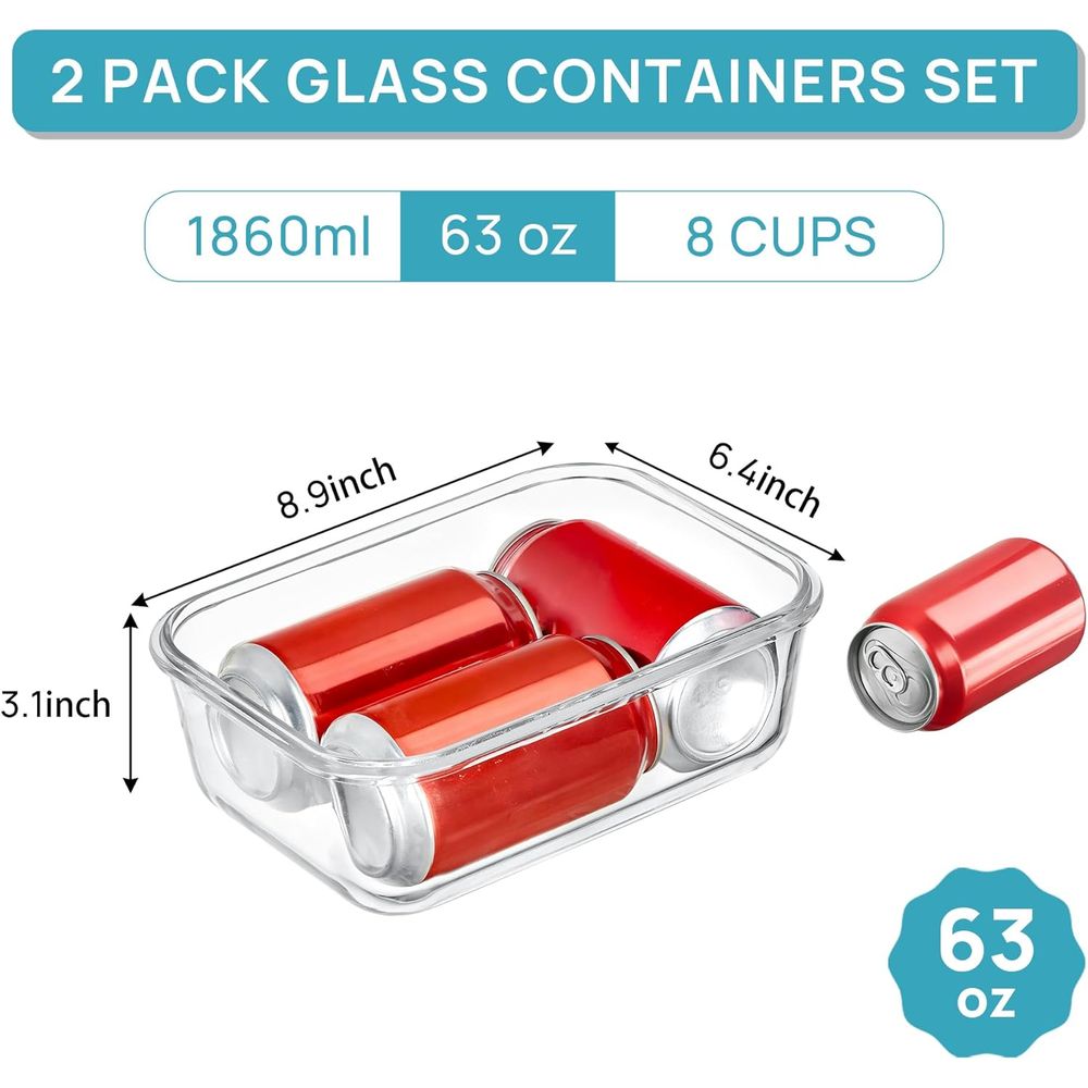 Набор больших стеклянных конте – обзор и цена Food Storage Glass Containers Large