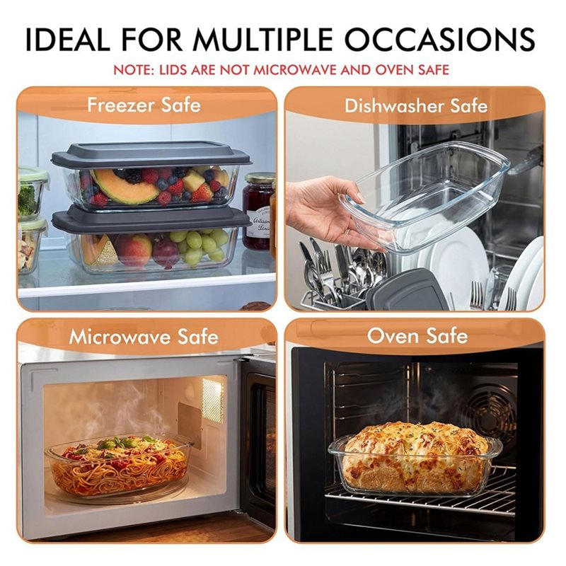 Набор из 2-х больших стеклянны – обзор и цена Food Storage Glass Containers Large