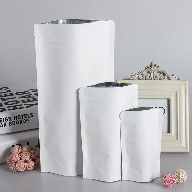 100 шт. оптом: Белые бумажные  – обзор и цена Food Storage Bags Zip Lock Pouch